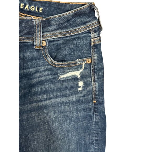 American Eagle Womens Next Level Stretch Flare Jeans Size 2 Medium Wash Denim Di - Picture 4 of 7